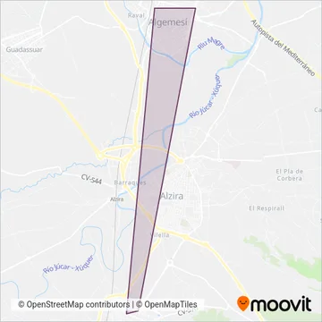 Carcaixent - Algemesí coverage area map