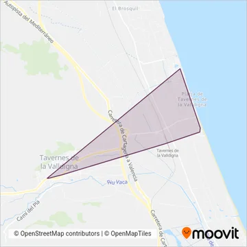 Tavernes de la Valldigna - Valencia coverage area map