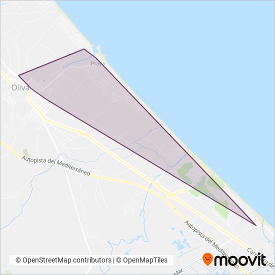 Cobertura del mapa de Playa de Oliva – Molinell