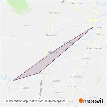 Antella - Alberic - Massalavés - Alzira coverage area map