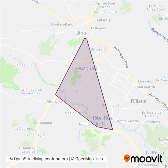 Vilamarxant – Llíria coverage area map