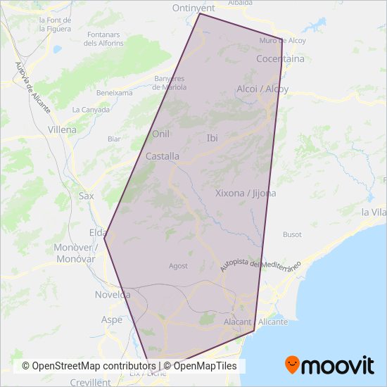 Cobertura del mapa de València - Alacant/Elx