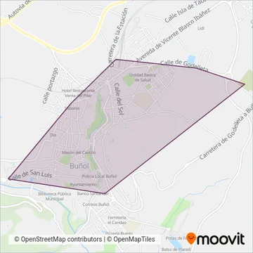 Transport urbà de Buñol coverage area map