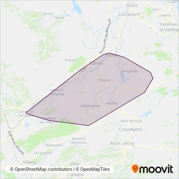 Cobertura del mapa de Ontinyent - Xàtiva