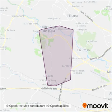Cobertura del mapa de Transport urbà de Riba-roja de Túria