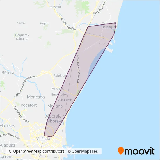València Metropolitana Nord coverage area map