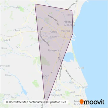 Metro Valencia coverage area map