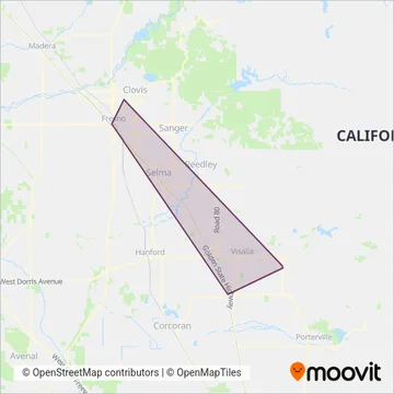 VISALIA TRANSIT coverage area map