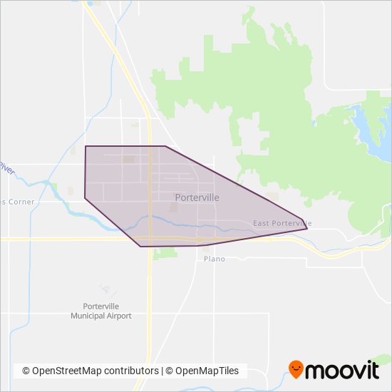 Porterville Transit coverage area map