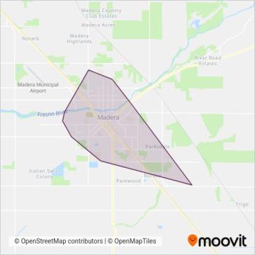 Madera Metro coverage area map