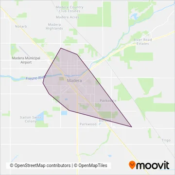 Madera Metro coverage area map