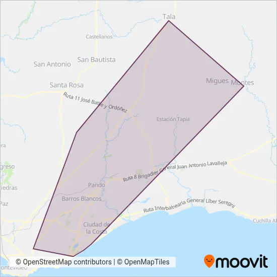 TPM coverage area map