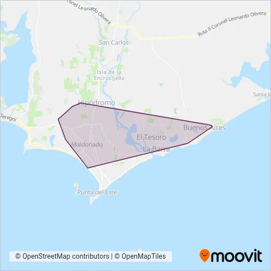 Maldonado Turismo coverage area map