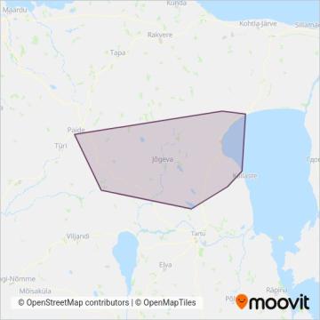 Схема покрытия компании Eesti Bussiliinid OÜ