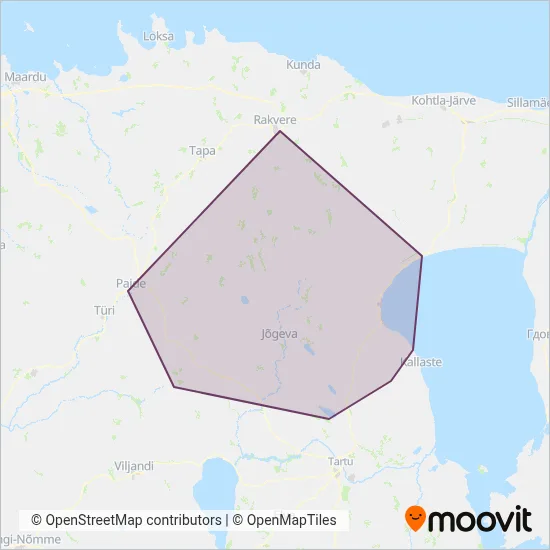 Eesti Bussiliinid OÜ coverage area map