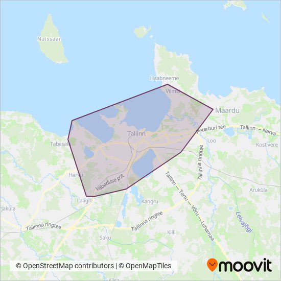 Tallinna Linnatranspordi AS-Bus coverage area map