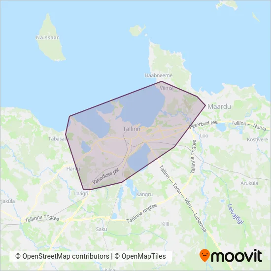 Tallinna Linnatranspordi (Bus) coverage area map