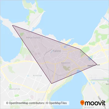 Tallinna Linnatranspordi (Tram) coverage area map