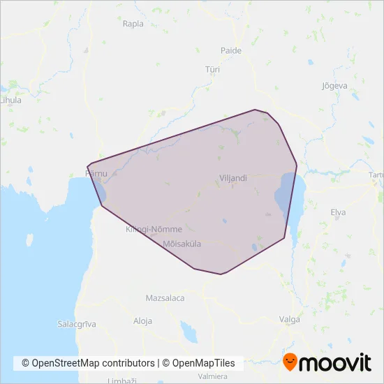 Atko Bussiliinid coverage area map