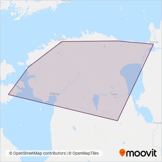 AS Lux Express Estonia coverage area map