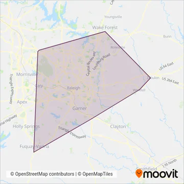 GoRaleigh coverage area map