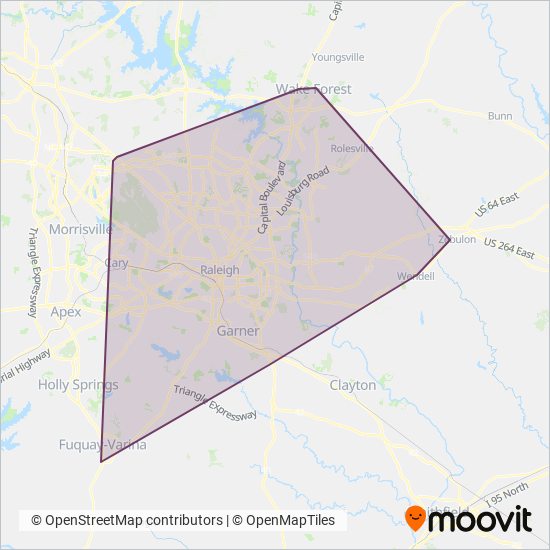 GoRaleigh coverage area map