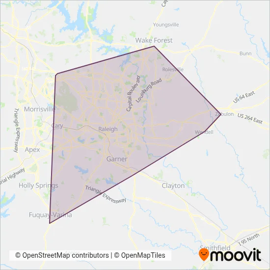 GoRaleigh coverage area map