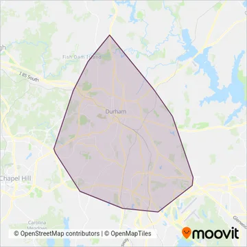 GoDurham coverage area map