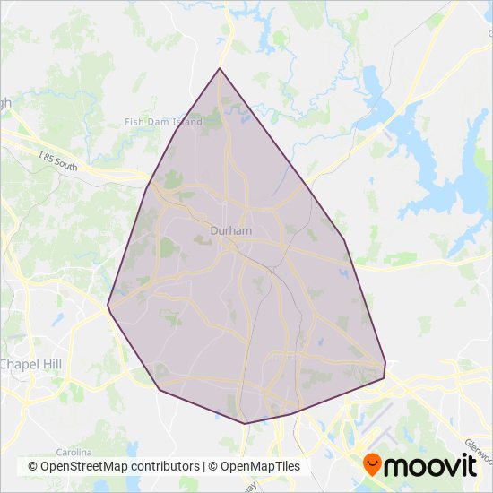 GoDurham coverage area map