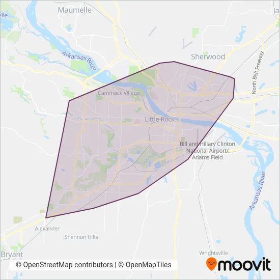 Rock Region METRO coverage area map