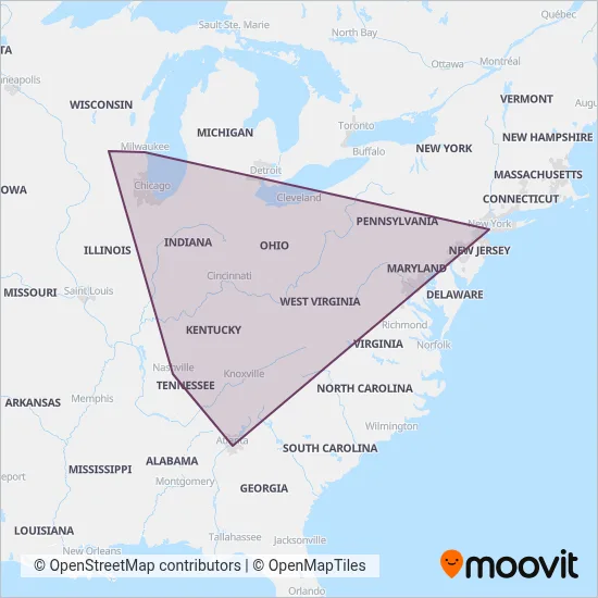 FlixBus-us coverage area map