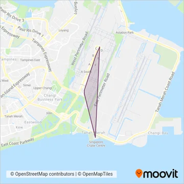 Changi Airport (Bus) coverage area map