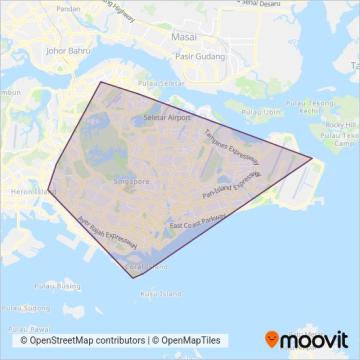 Restricted Shuttle coverage area map