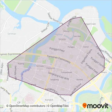 SBS Transit (有轨电车)线路的覆盖范围