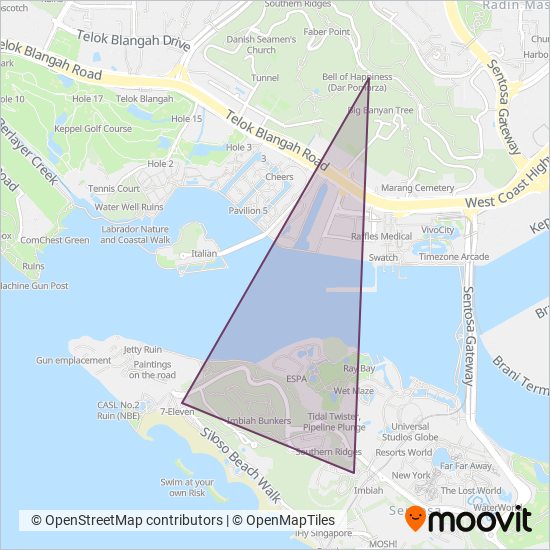 Singapore Cable Car Network coverage area map