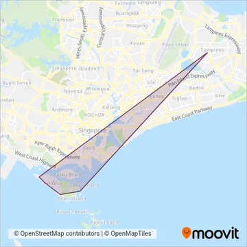 Sentosa (公交)线路的覆盖范围