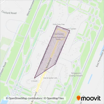 Changi Airport (Tram) coverage area map