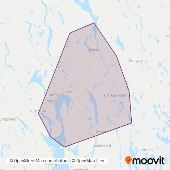 Ruter (Bus) coverage area map
