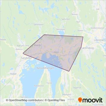 Ruter (Subway) coverage area map