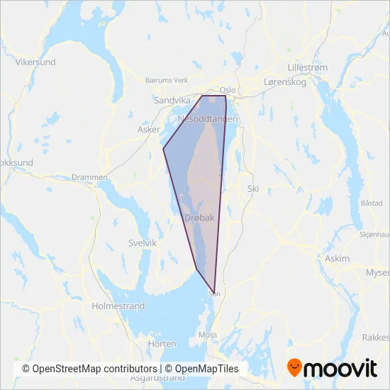 Ruter (Ferry) coverage area map