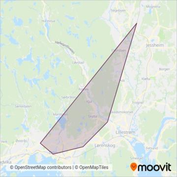 Flybussen Connect coverage area map