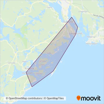 Telemark Fylkeskommune (Ferry) coverage area map