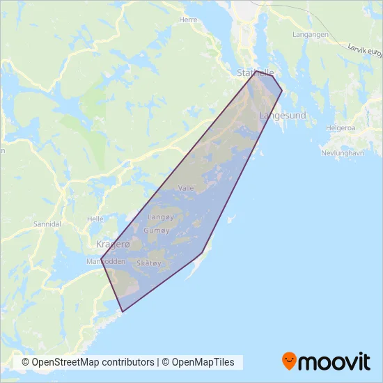 Telemark Fylkeskommune (Ferry) coverage area map