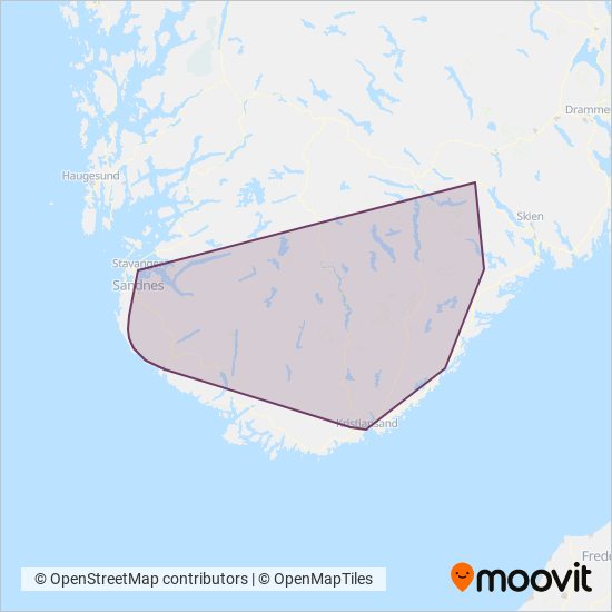Go-Ahead Norge AS coverage area map