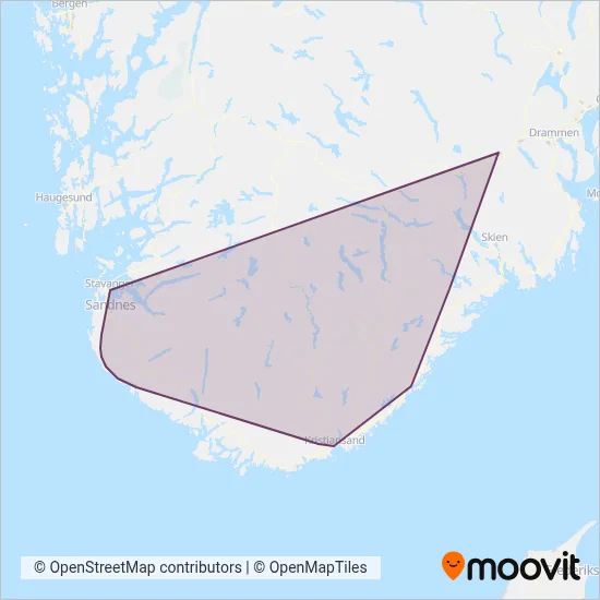 Go-Ahead Norge AS coverage area map