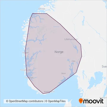 Vy (Bus) coverage area map