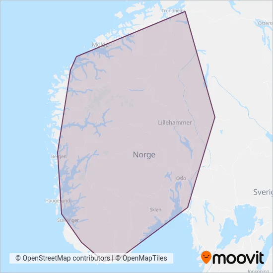 Vy (Bus) coverage area map