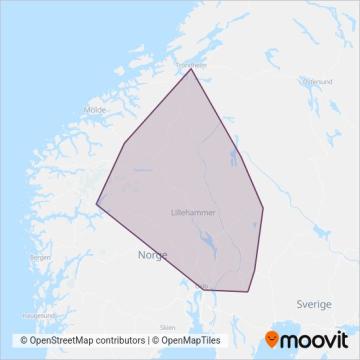 Innlandstrafikk (Bus) coverage area map