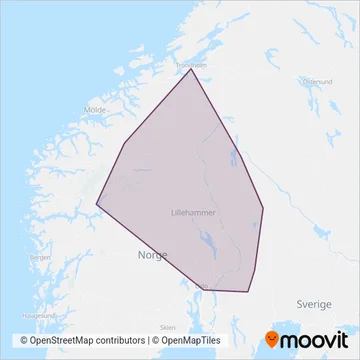 Innlandstrafikk (Bus) coverage area map