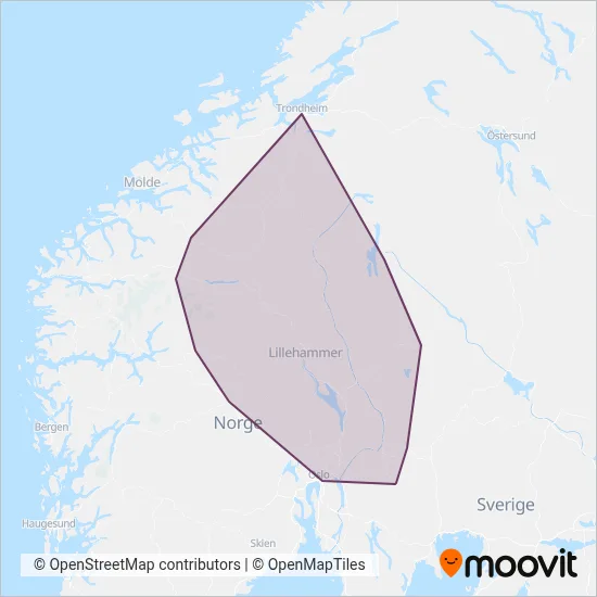 Innlandstrafikk (Bus) coverage area map